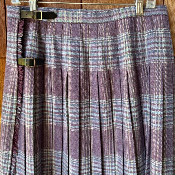 VTG James Pringle Wool Scottish Cranberry Plaid in Women's 14 - Picture 5 of 8
